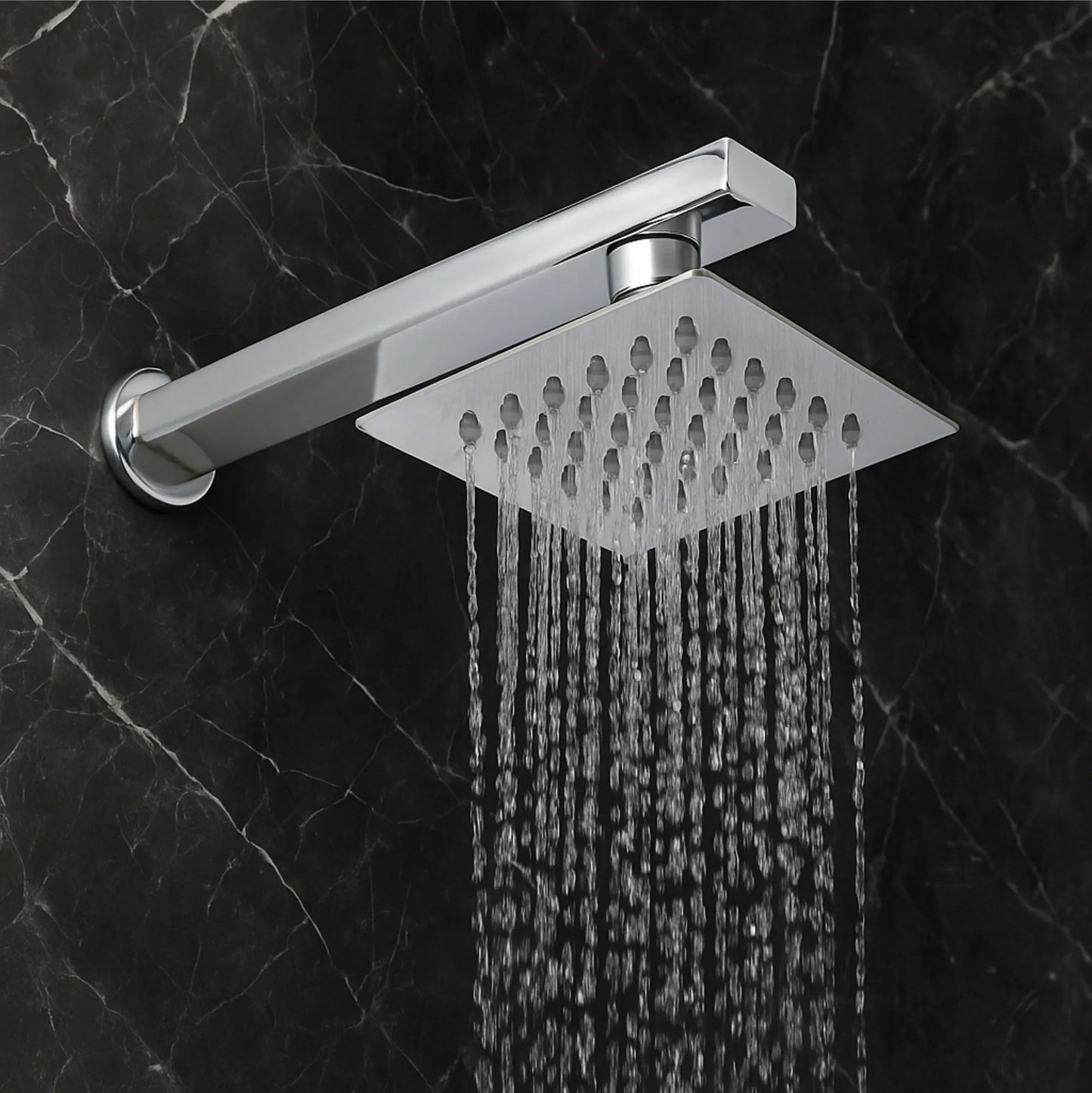 Ultra (4x4 Inches) 304- Grade Stainless Steel Chrome Finish Overhead Shower With Arm (9 Inch)