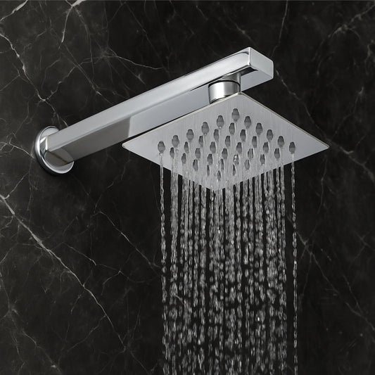 Ultra (4x4 Inches) 304- Grade Stainless Steel Chrome Finish Overhead Shower With Arm (9 Inch)