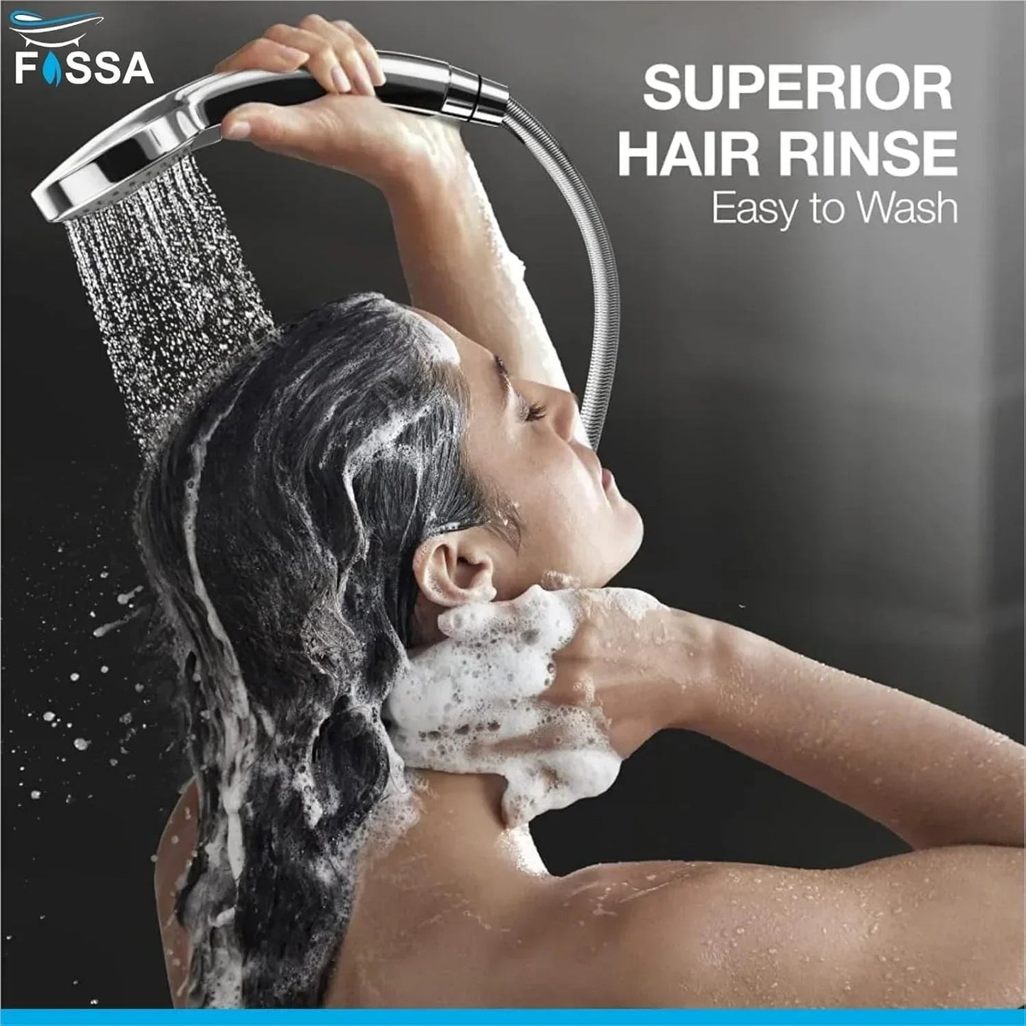 Alpha 2 Sprey Modes Chrome Finish Hand Shower With 1.5 Meter 304- Grade Stainless Steel Hose Pipe & Hook