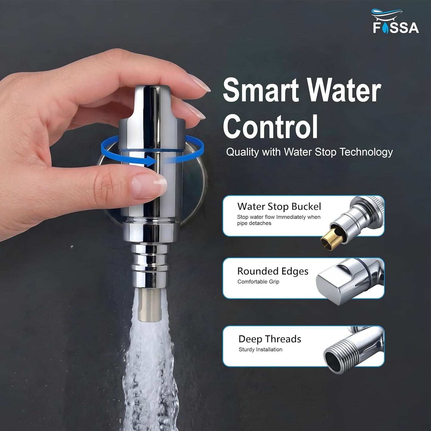 Laundry Faucet Silver Stainless Steel Angle Valve