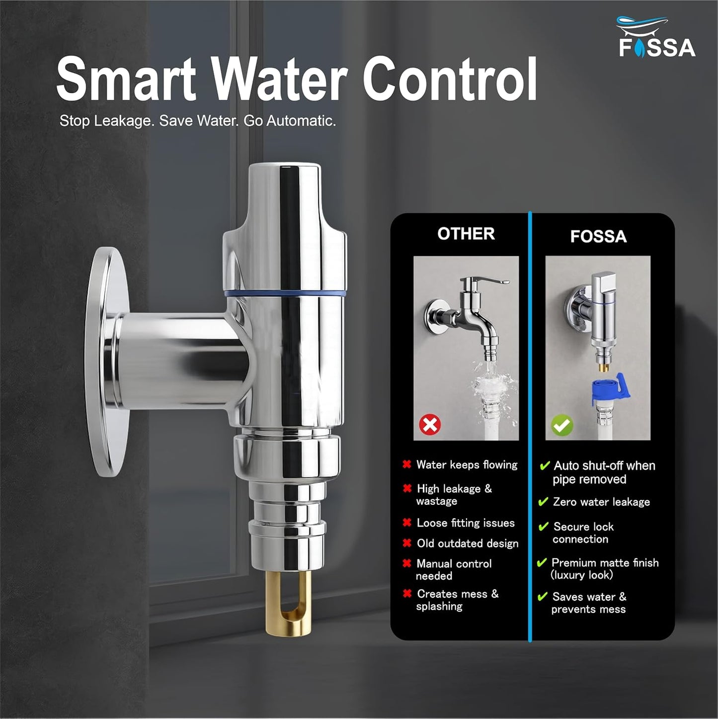 Laundry Faucet Silver Stainless Steel Angle Valve