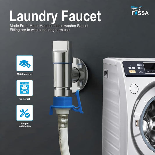 Laundry Faucet Silver Stainless Steel Angle Valve