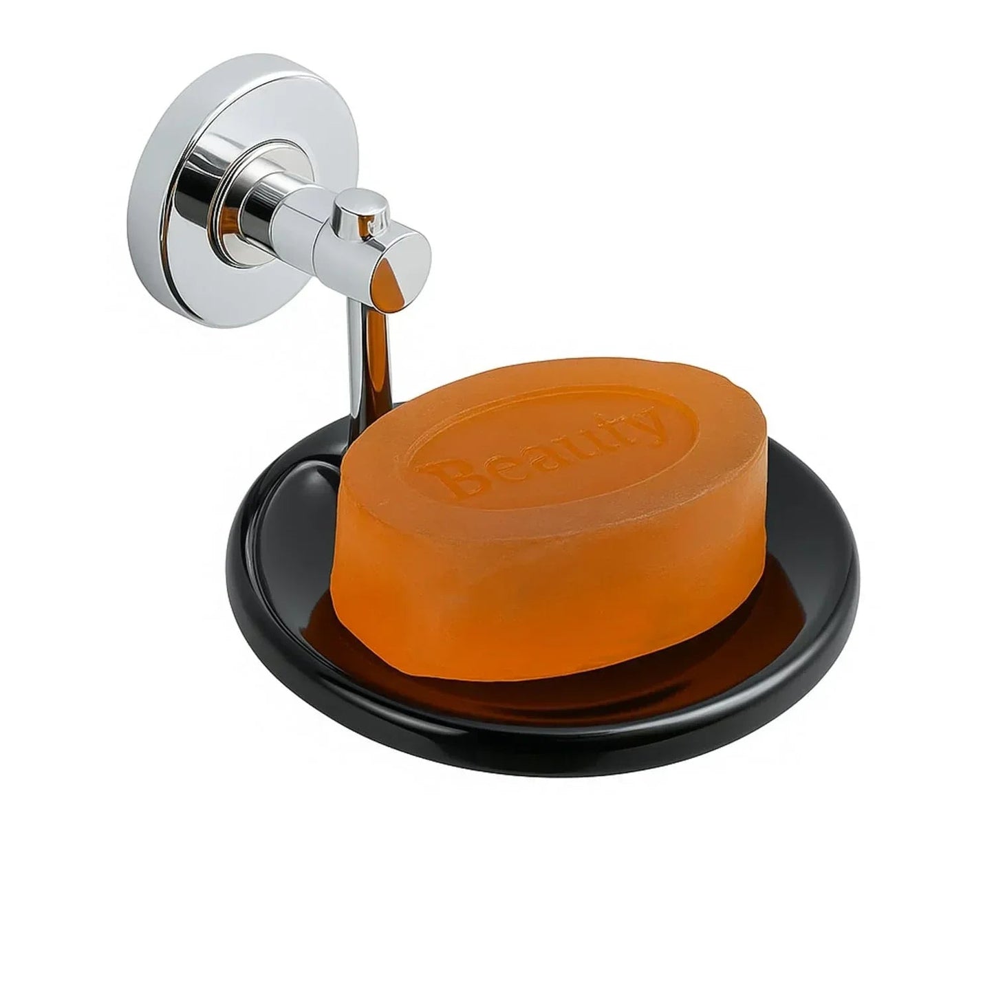 Round Stainless Steel Wall Mounted Soap Dish – Silver + Black
