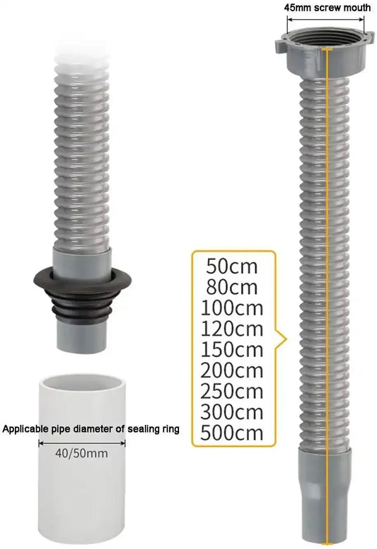 Kitchen Sink Flexible Waste Pipe Grey
