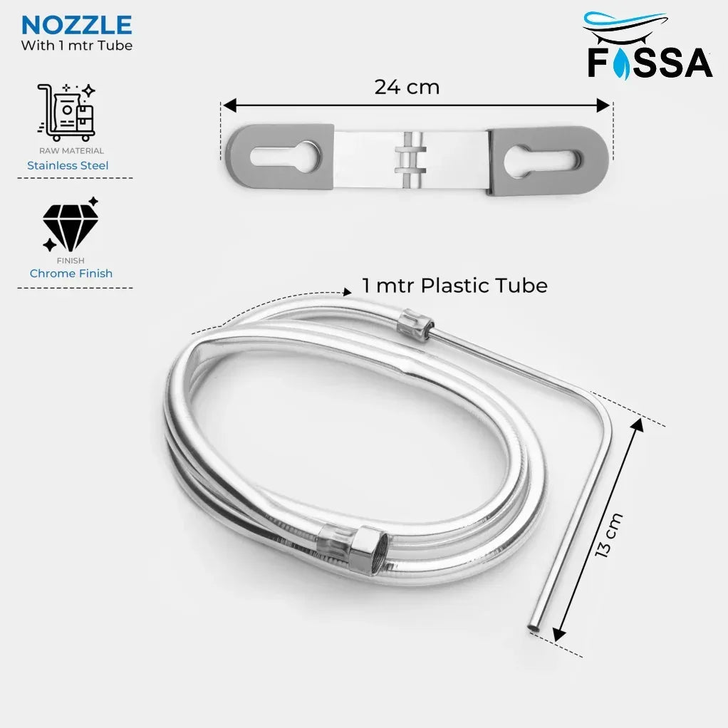 Straight Jet Spray with Heavy PVC Hose Pipe 1.5 Meter for Toilet