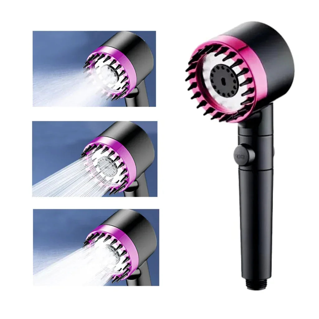 Snow 3 Modes ABS Black Pink Finish Hand Shower Only