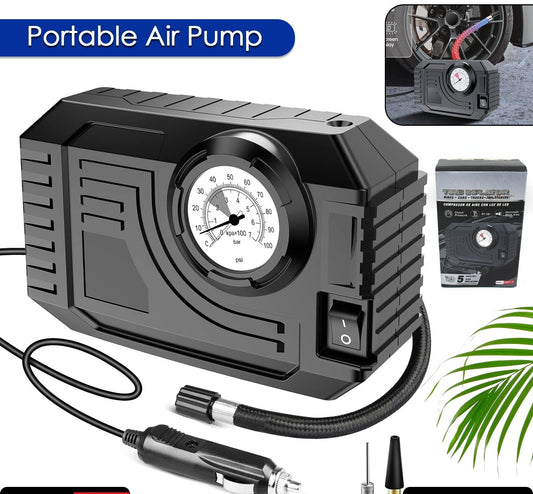 7586 Tire Inflator Portable Air Compressor 12v Small Air Pump For Car Tires Bicycle Balloons Cars Bike Bicycles And Other Inflatables With Led Light (12v)